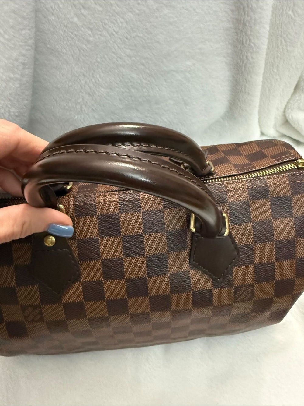 Louis Vuitton Brown Checkered Top-Handle Satchel - Picture 2 of 7